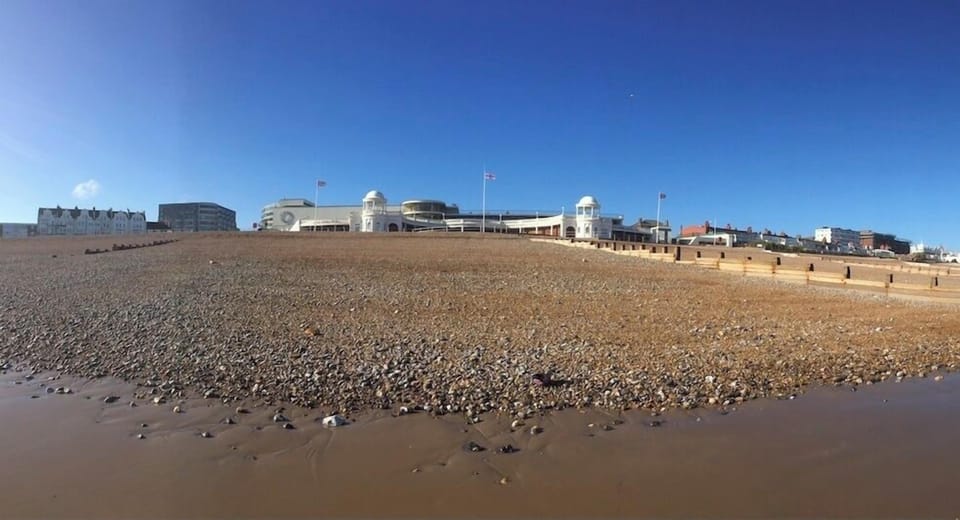 Beautiful Bexhill from the beach, West Parade on the left and DLWP in the centre