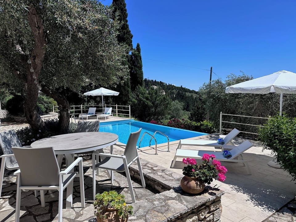 Pool terrace with dining area