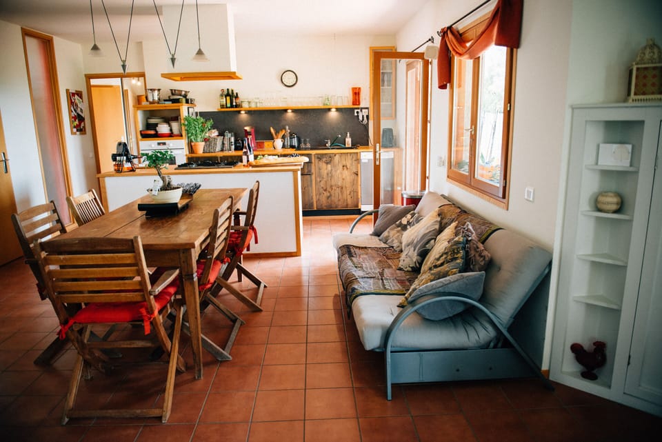open plan kitchen area