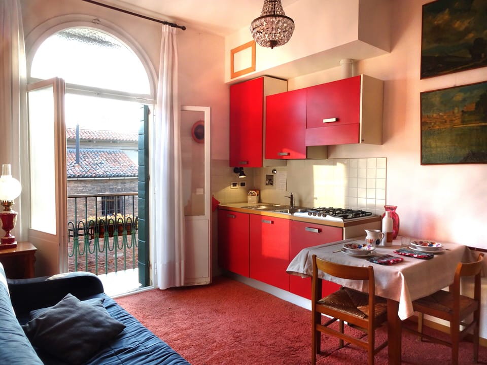 Living room with the kitchenette 