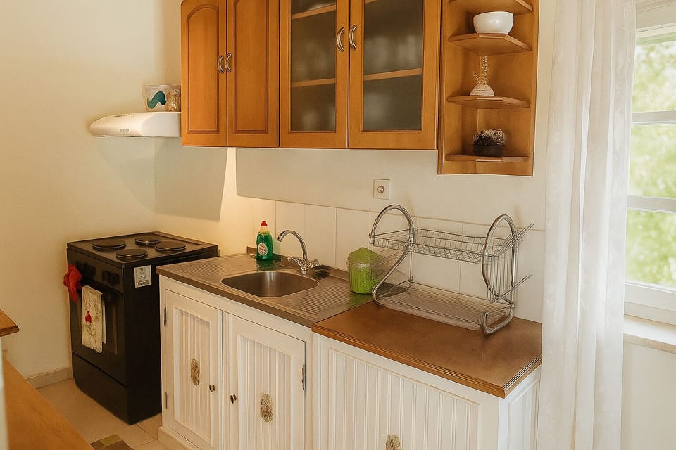 Fully equipped kitchen with vintage charm
