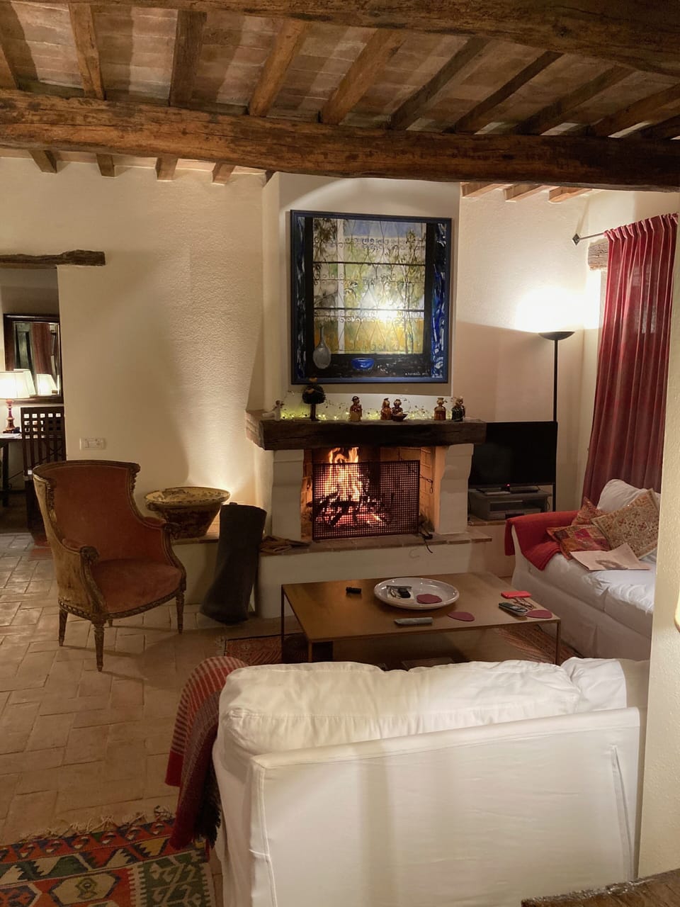 living room in winter