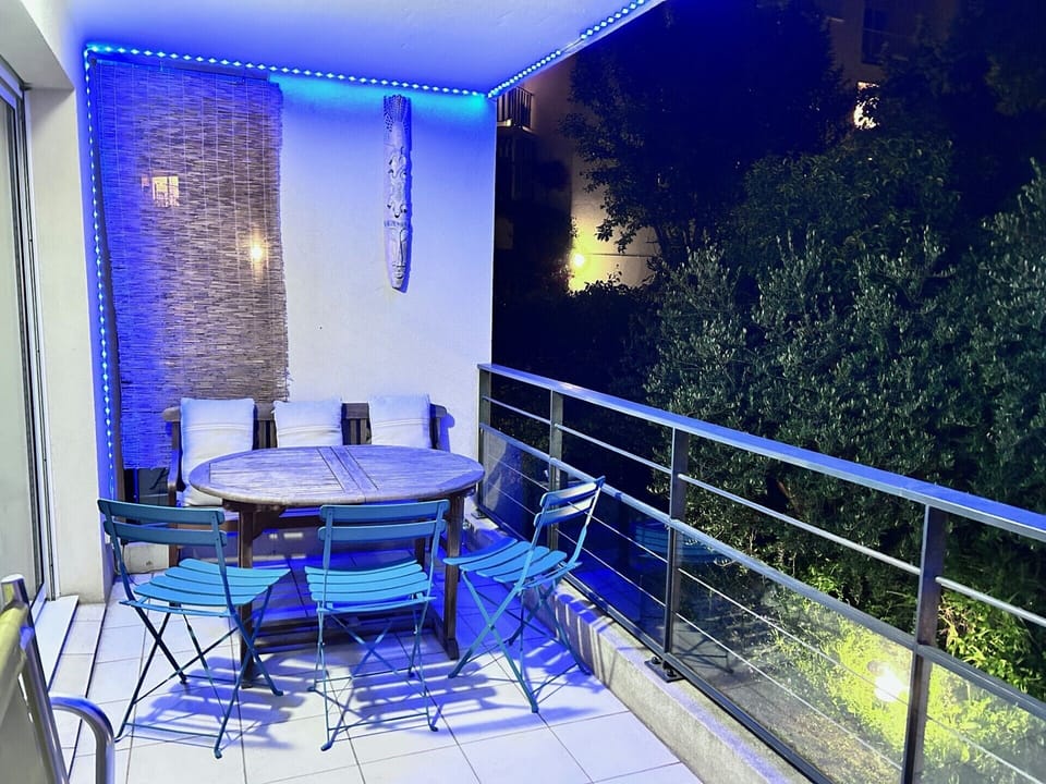 Terrace at night