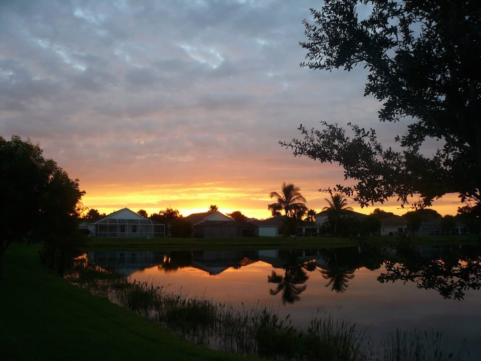Sunrise over our lake