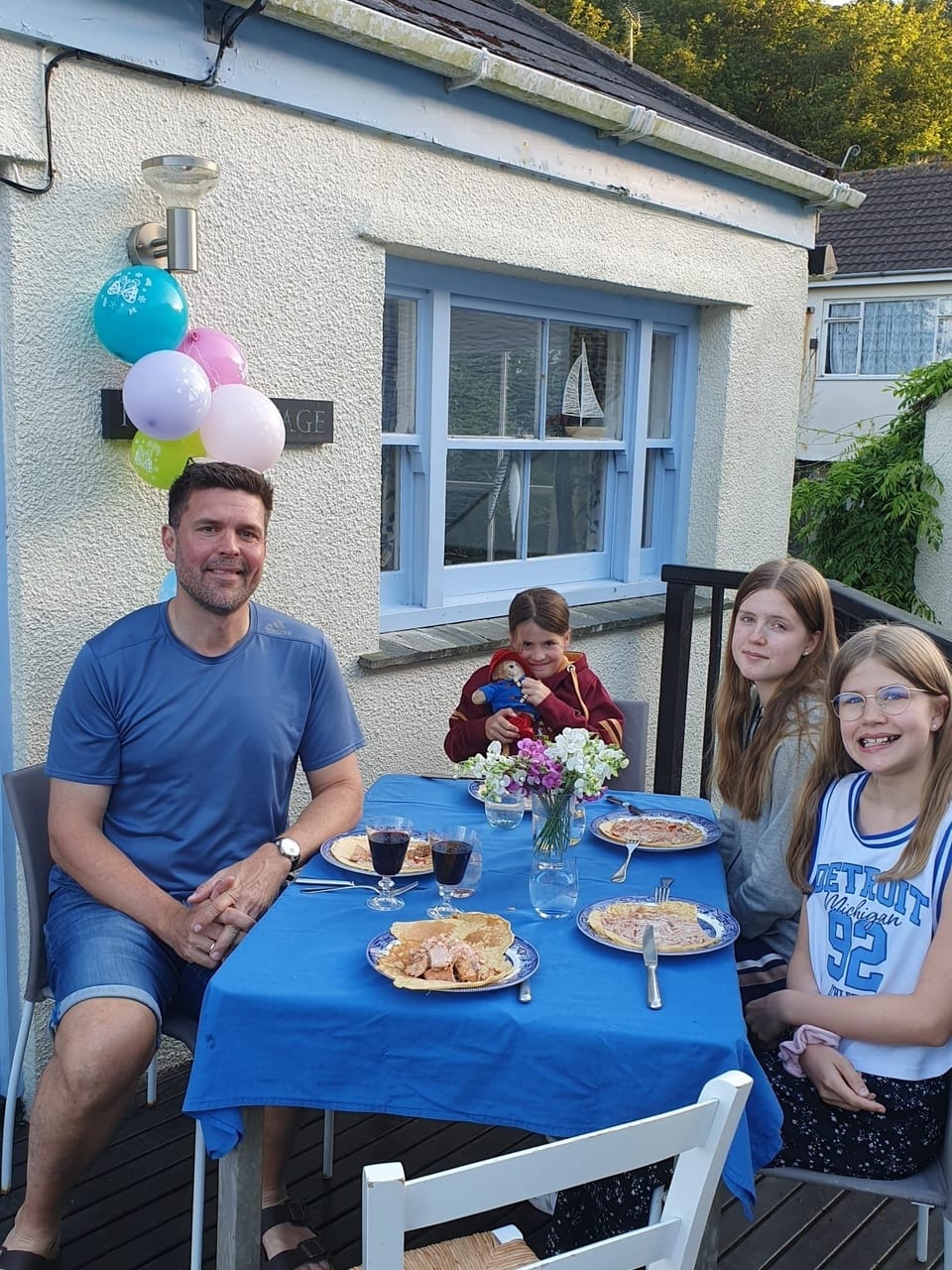 Our guests enjoying supper on the balcony