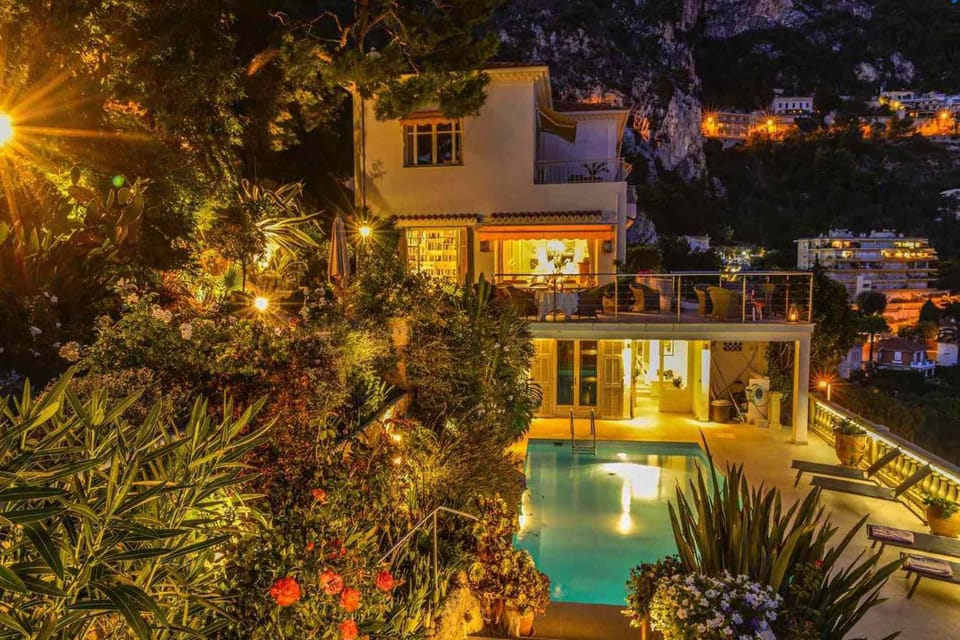 The villa at night