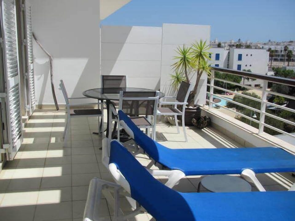 Large sunny balcony with views to Marina and Lagos Town