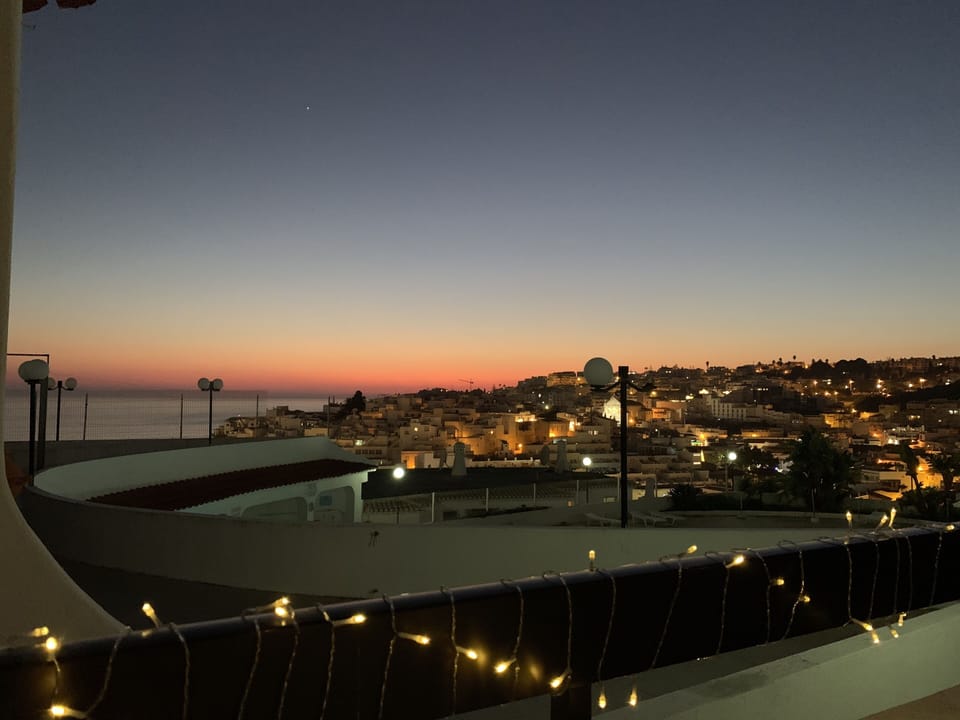 View at night from balcony 