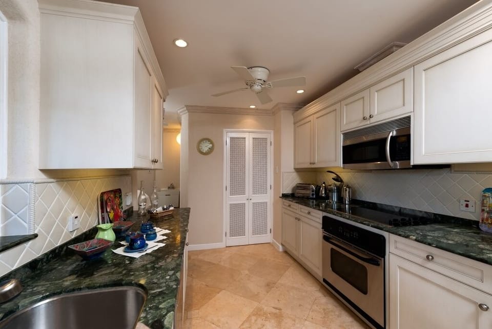 The well appointed kitchen.