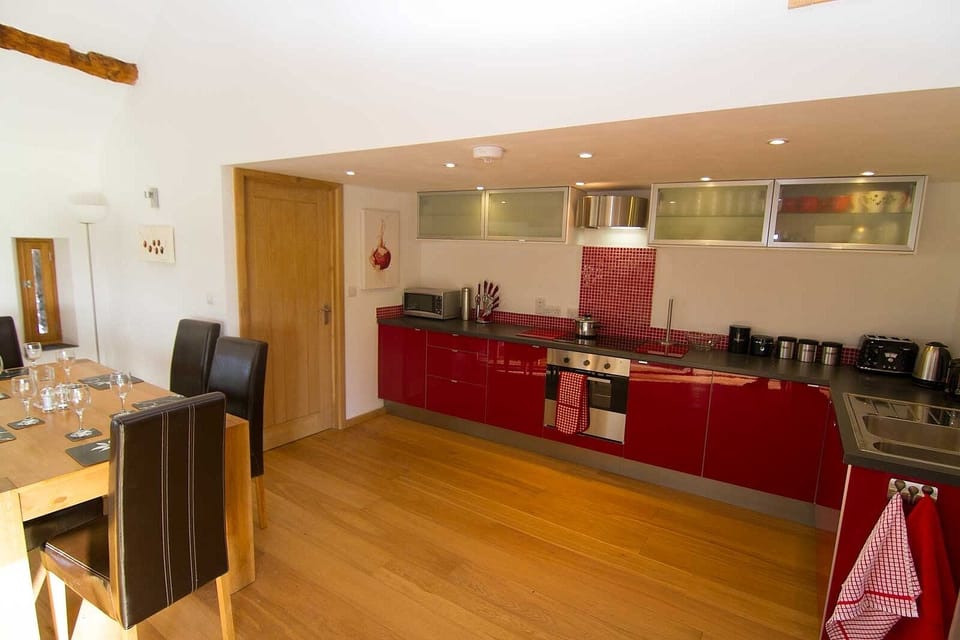 The spacious kitchen with plenty of room to whip up a feast