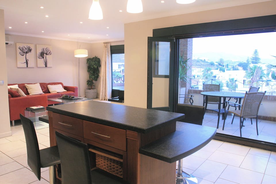 Small covered  terrace , overlooking views of Almunecar