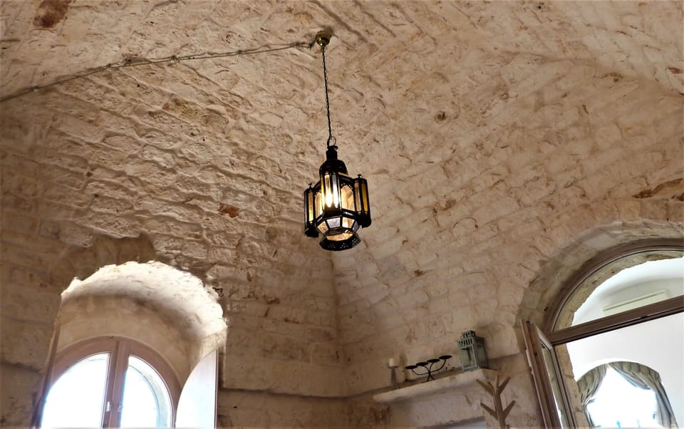 The ceiling of a the Trullos are natural stone.