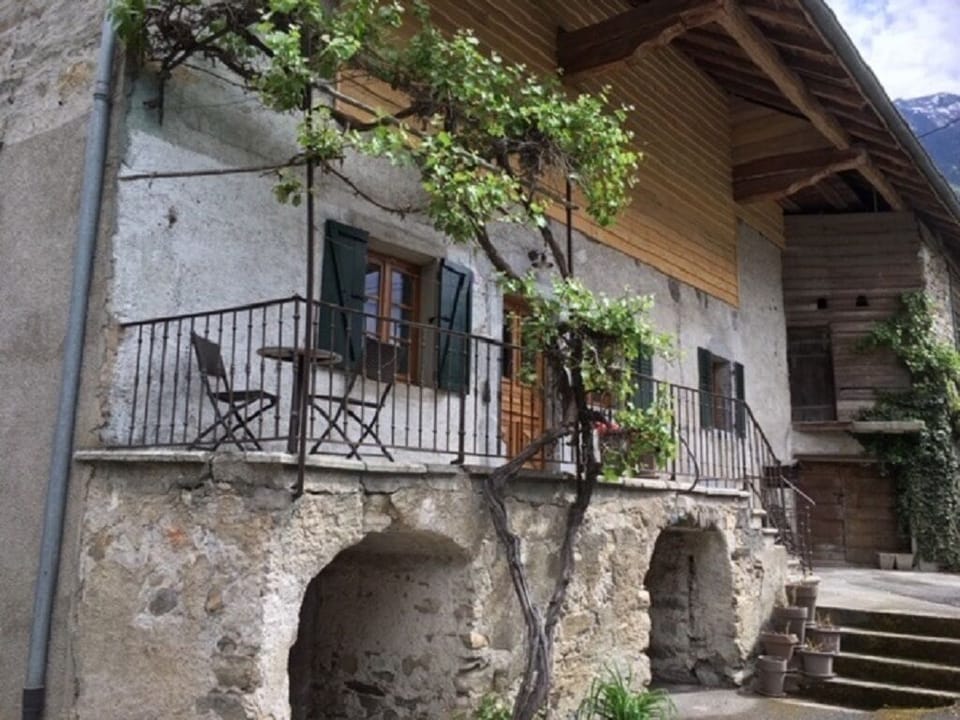 Front entrance to gîte  via balcony