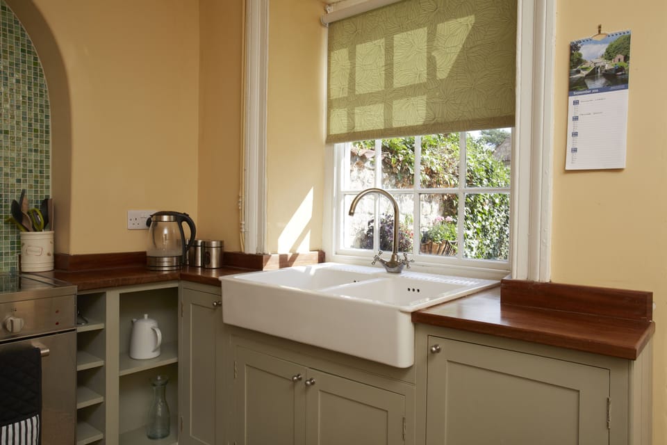 The kitchen overlooking the Enclosed Court Yard