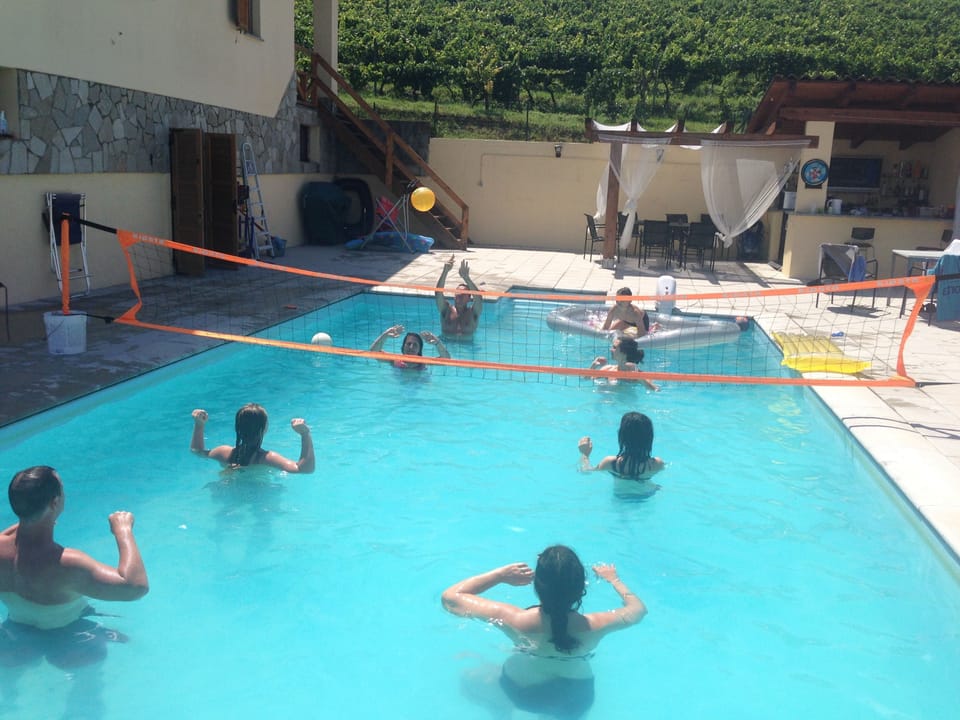 Volleyball fun at the pool 
