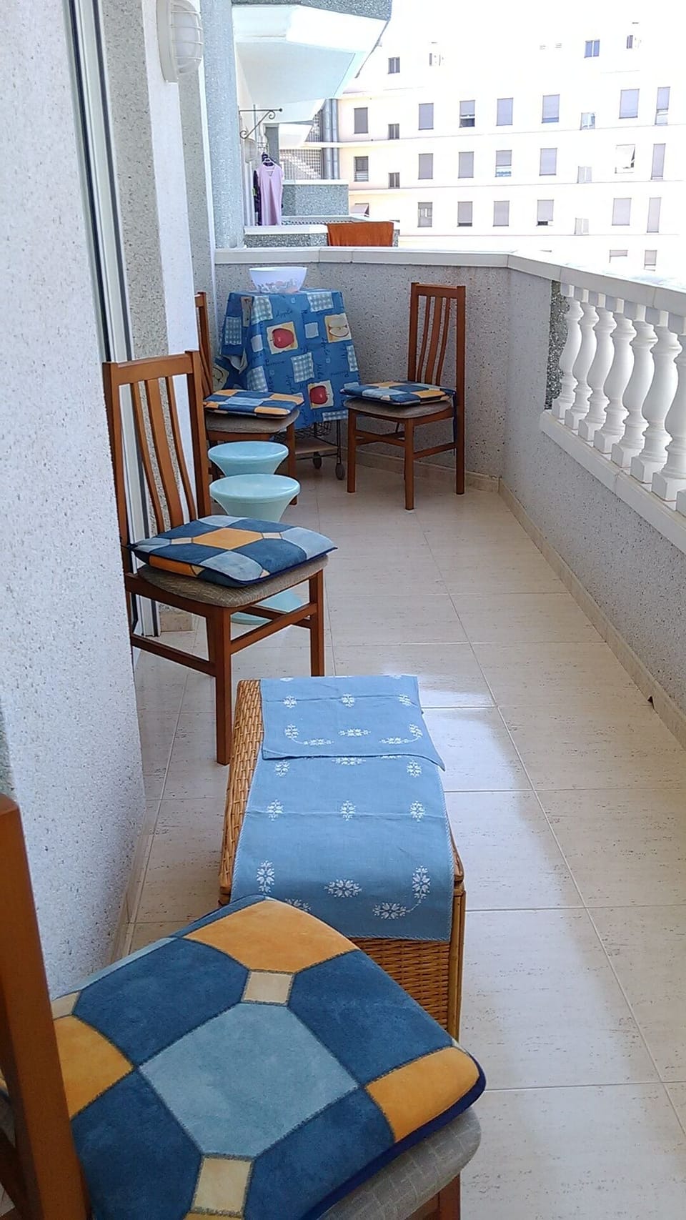 Sapcious balcony overlooking the communal pool