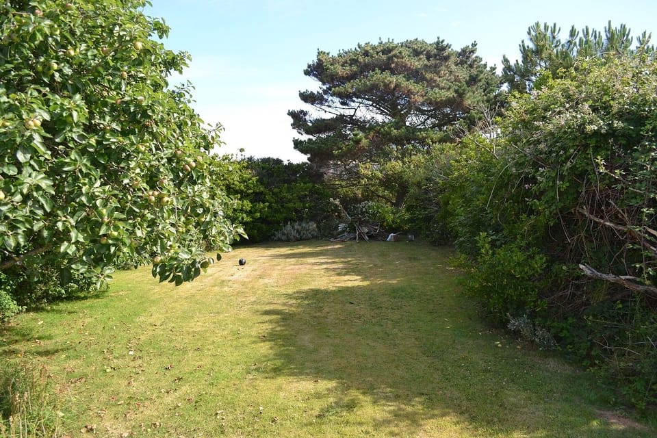 Large, peaceful rear garden at Erw Wen