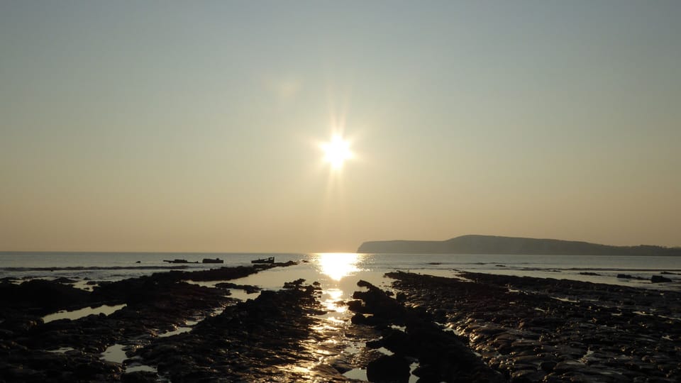 Tide going out at Compton Bay