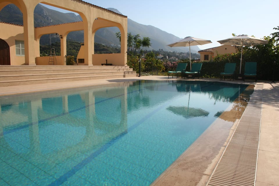 Swimming pool and Kyrenia mountains