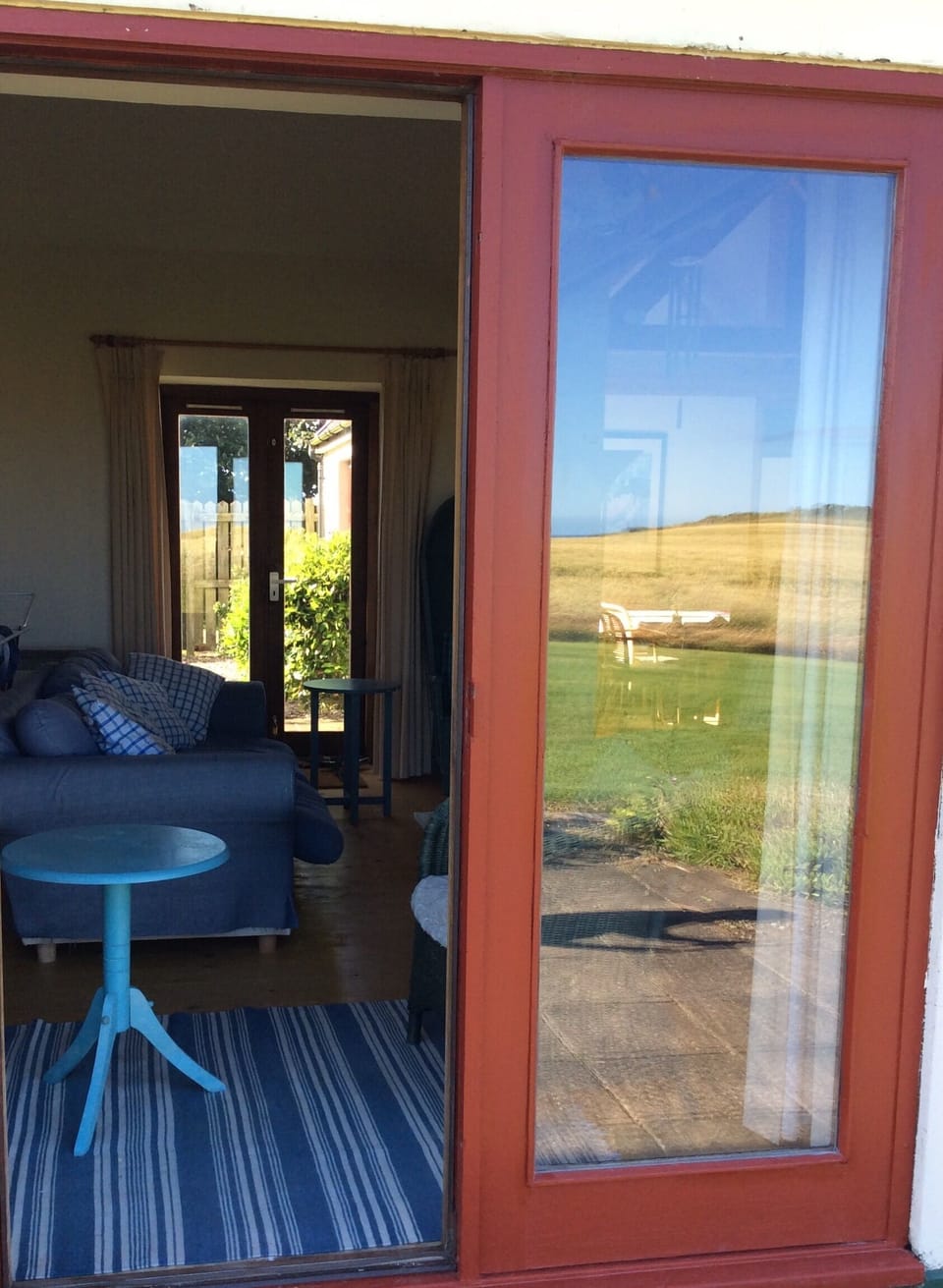 View into the house from garden 