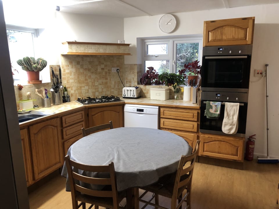 Kitchen with exit to the garden/sun-patio/outside kitchen, wood fired oven & BBQ