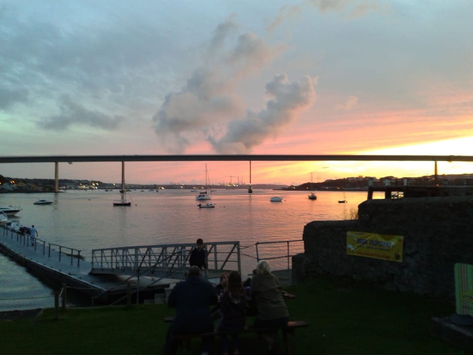 Sunset at Jolly Sailor pub, 2 miles away