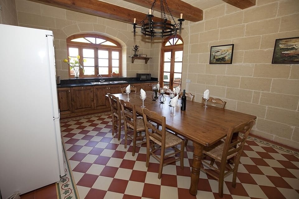 large kitchen with views