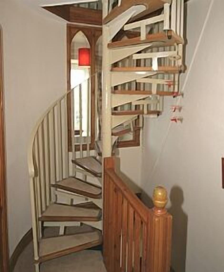 Spiral staircase to the top floor