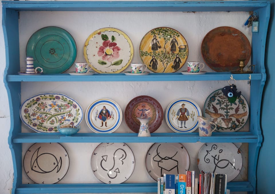 Dresser with local antique pottery