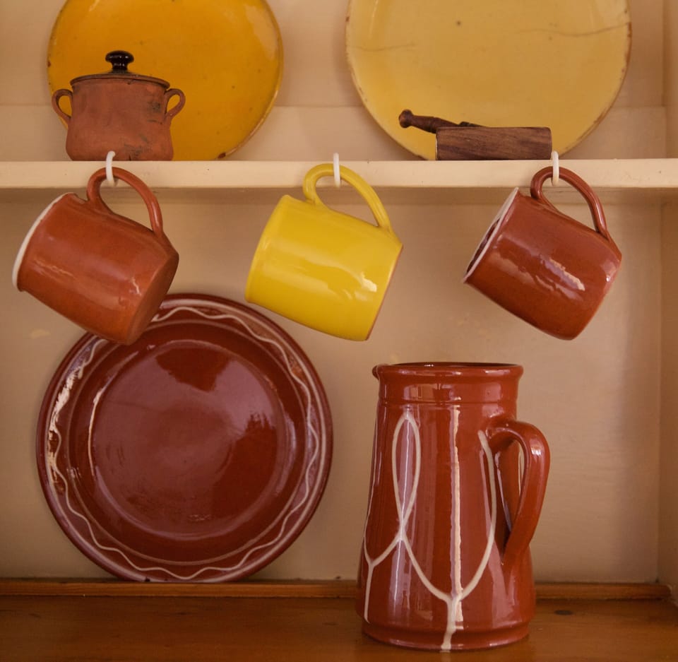 Kitchen dresser with charming local Naxian pottery