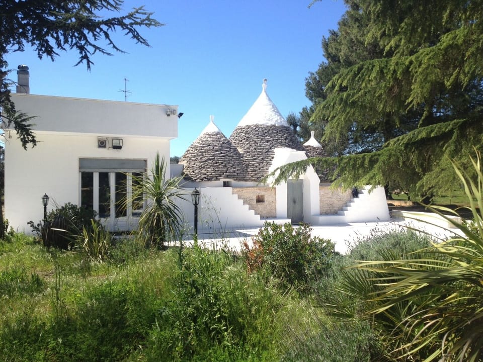 View from the garden looking at the front of Trullo Primo