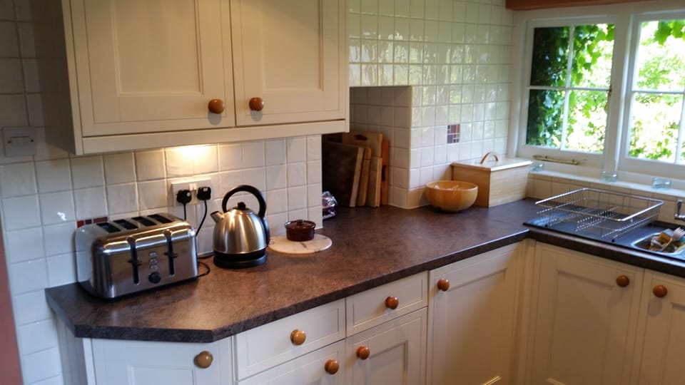 The kitchen and serving hatch