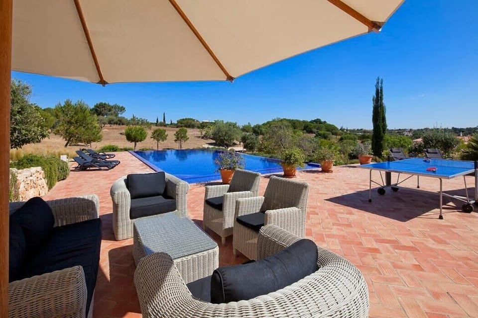 Pool and country view from terrace