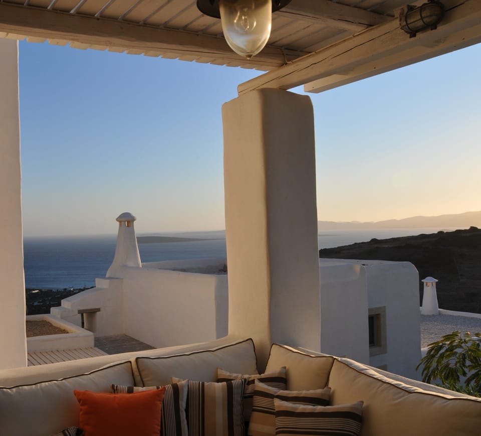 Back veranda detail at sunset