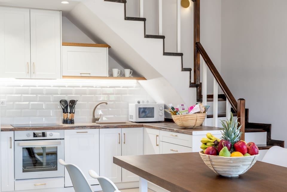 A fully equipped kitchen for culinary creations.