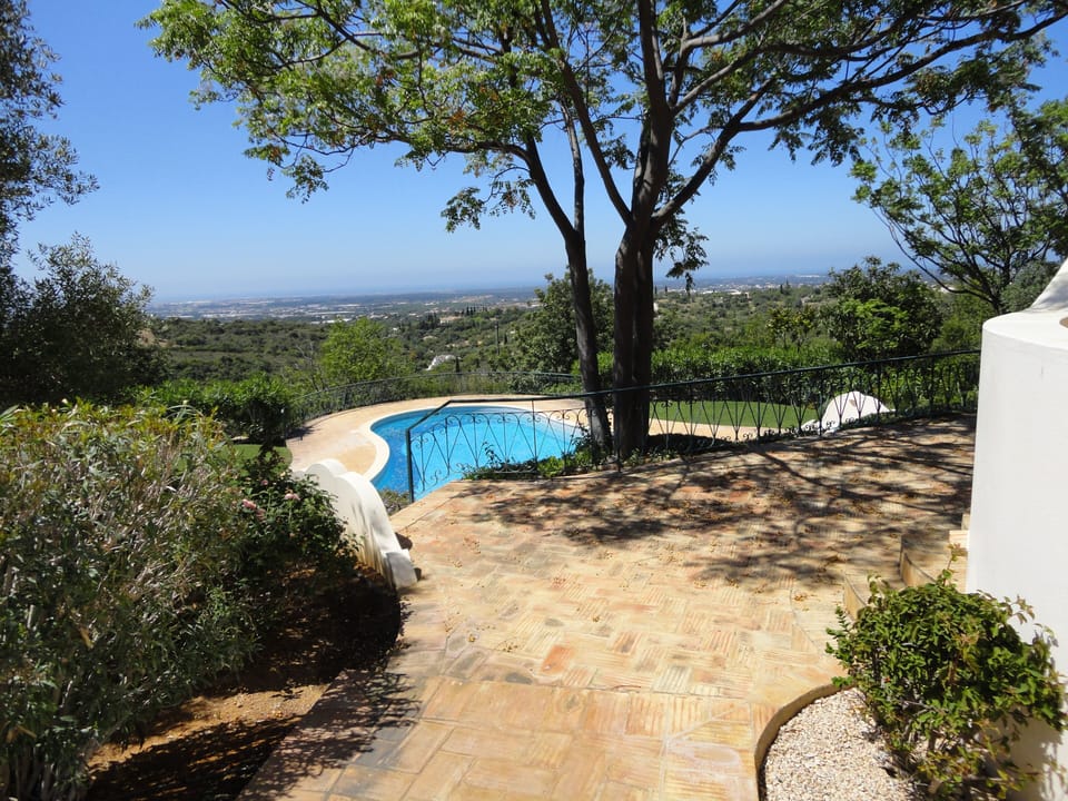 View from the grass lawn on the side of the villa