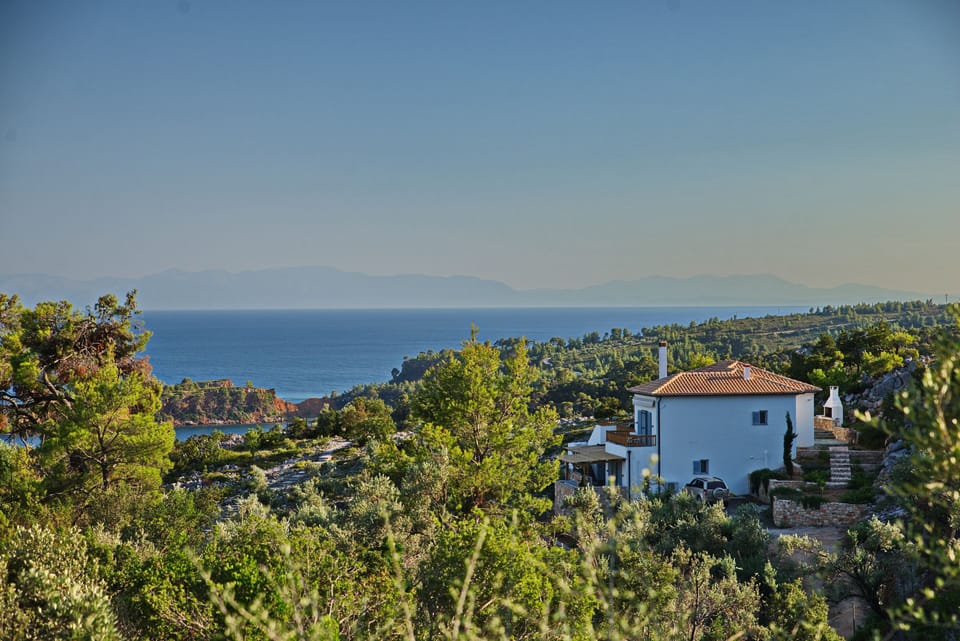 View from the access road, with Evia (ancient Euboea) in the distance
