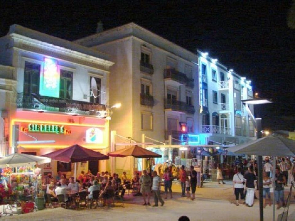 Night life in the old town centre.