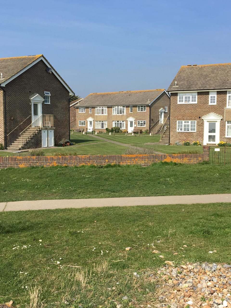 View of the apartment from the beach. We are in the middle, upper floor. 
