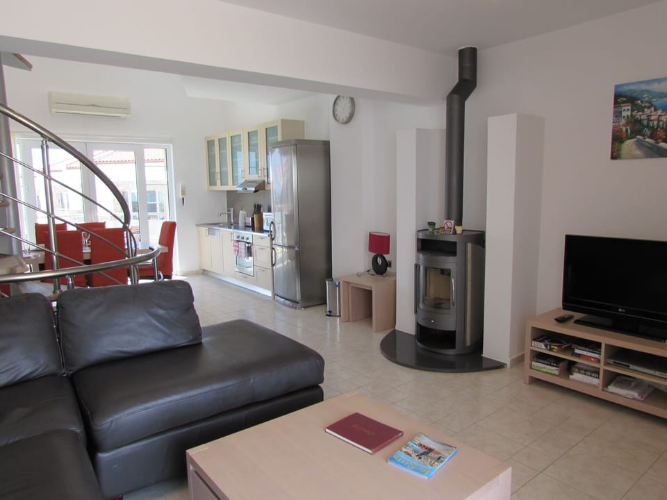 open plan living and dining area