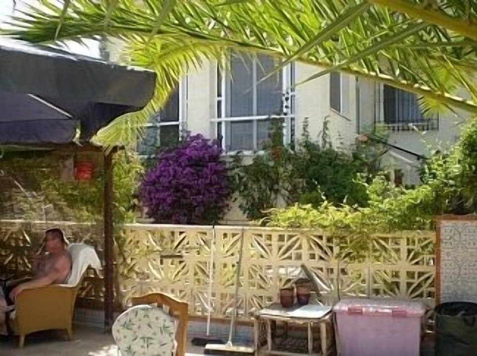 Outside kitchen area and pergoda