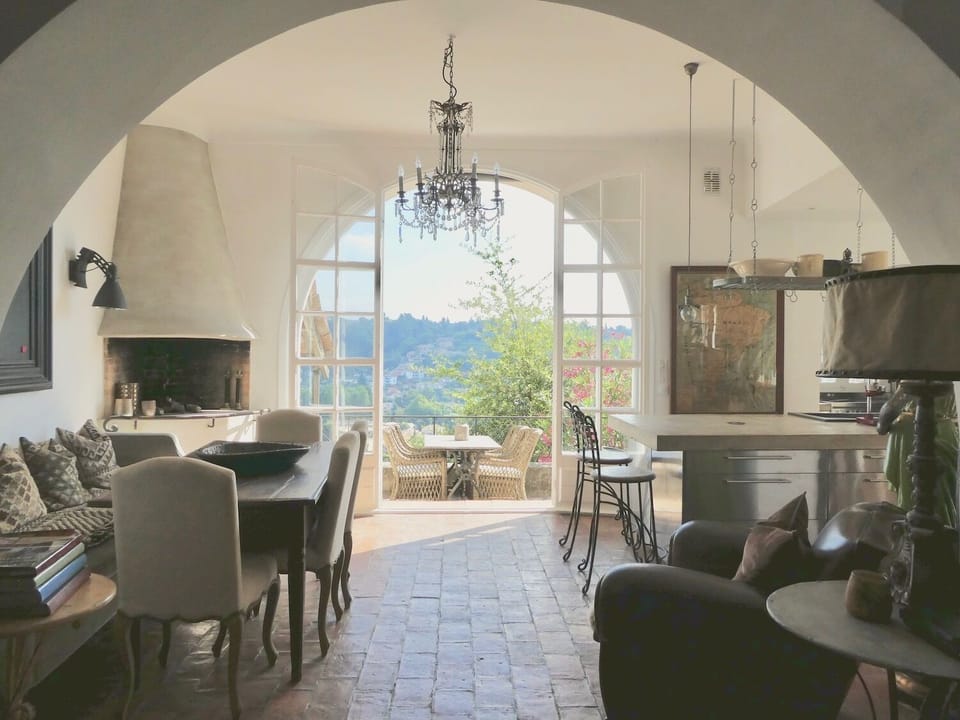 view to outdoor table perfect for a sunny breakfast