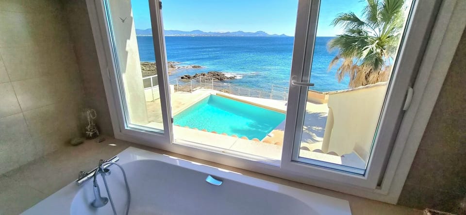 view on pool and sea