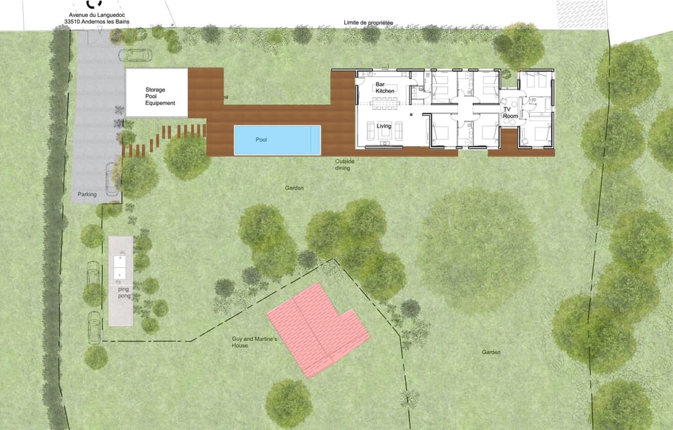 Floor plan showing pool