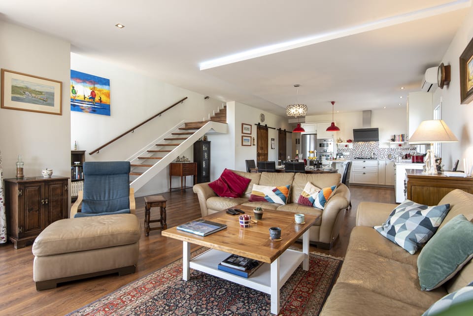 Open plan living room, dining room and kitchen 