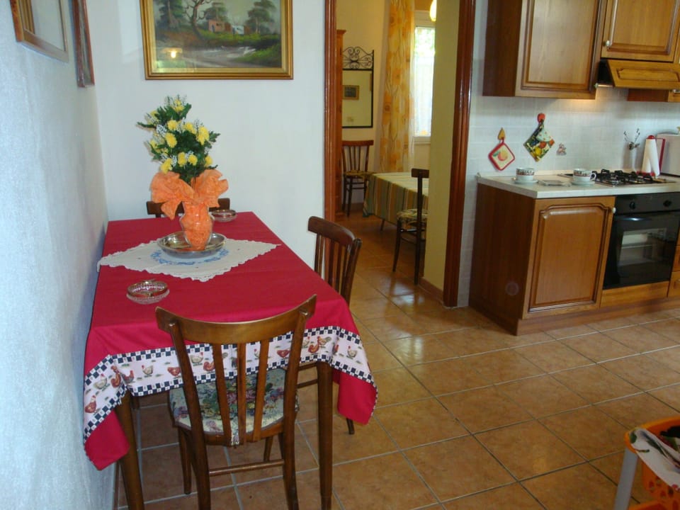 Kitchen and living room overlooking the garden. 