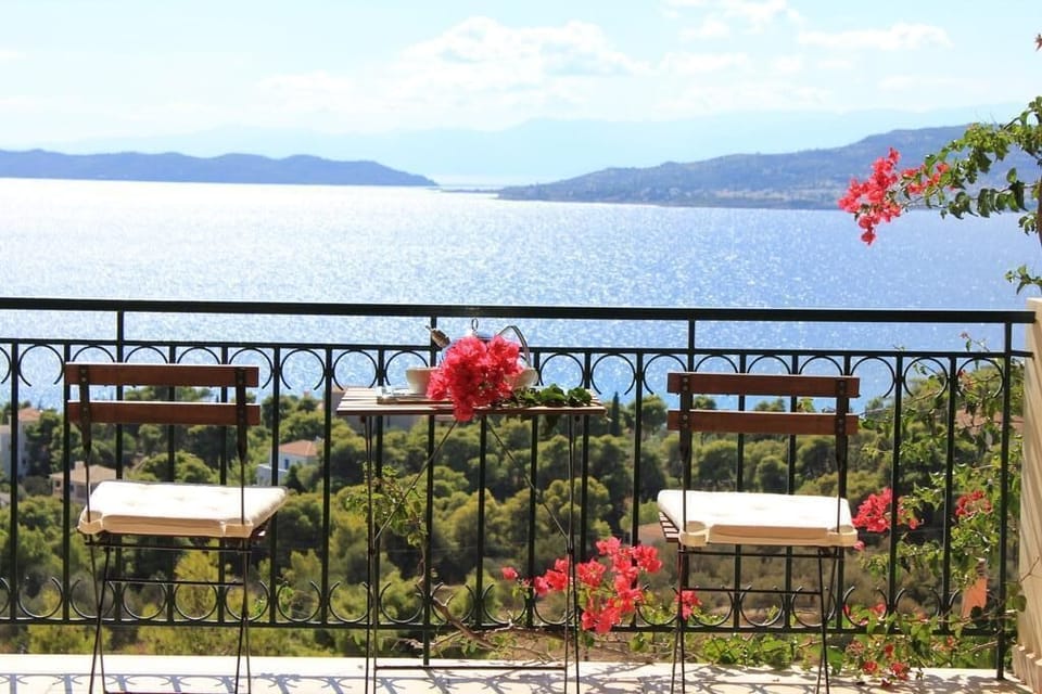 Relaxing by main veranda