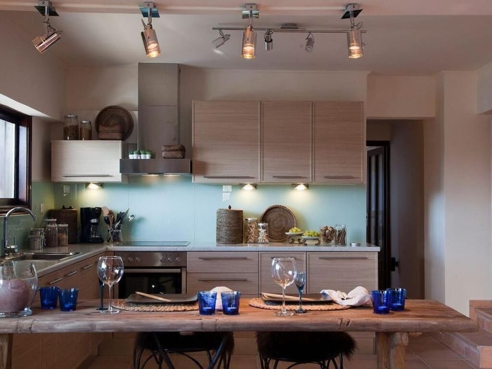 Bright kitchen with ample counter space and storage