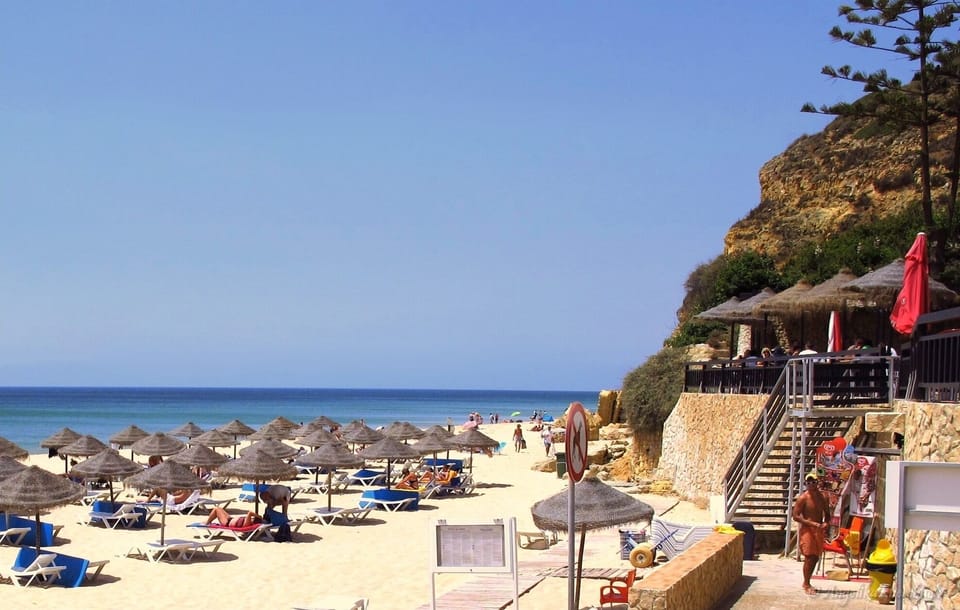 beginning of may, Salema beach with restaurant Atlantico (best cakes ever)