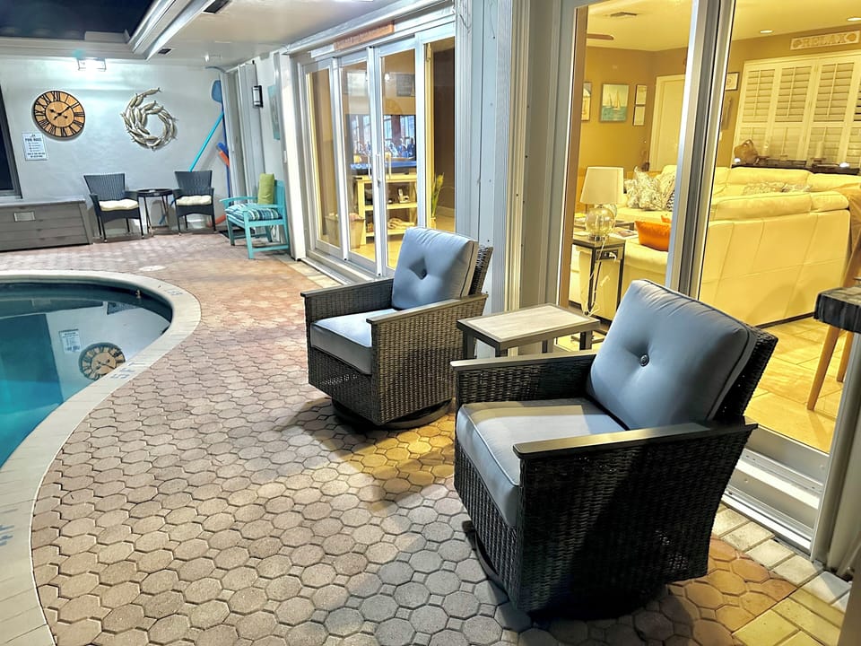 Relax by the pool day and night.
